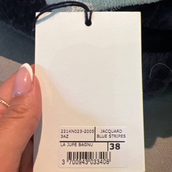 NEW WITH TAGS FABULOUS JACQUEMUS LA JUPE BAGNU SKIRT IN JACQUARD BLUE - Picture 3 of 6